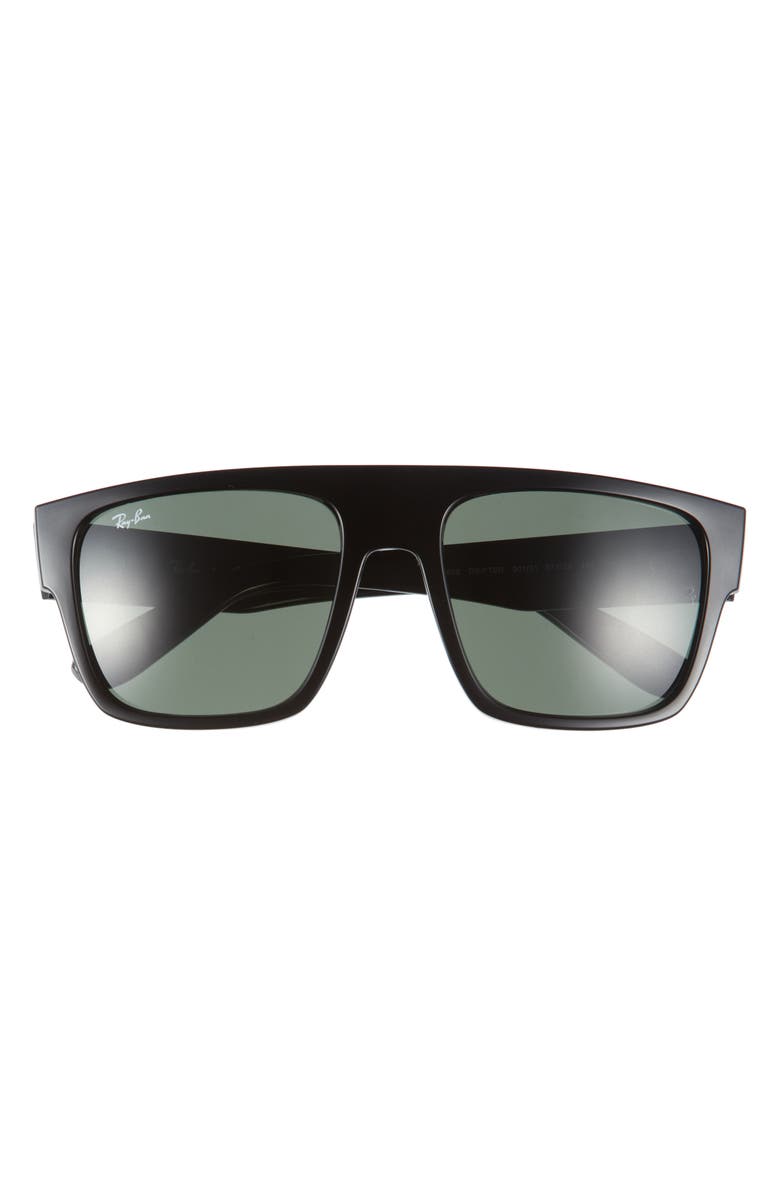 Ray-Ban 57mm Square Sunglasses, Main, color, Black
