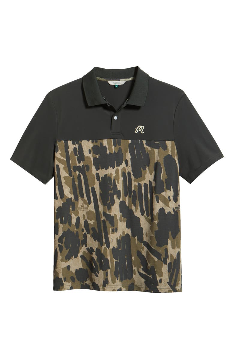 Malbon Golf Tour Divot Camo Polo, Main, color, Bark Camo
