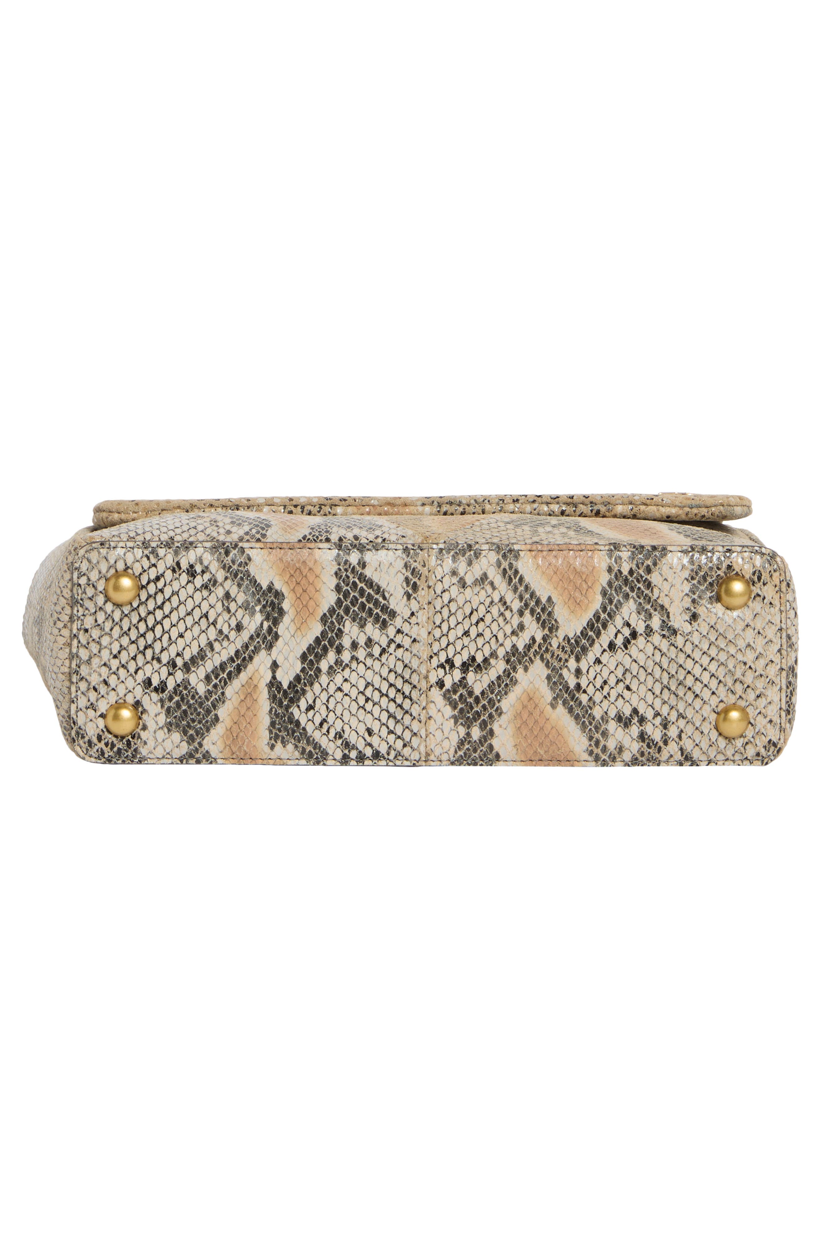 Mylah Snake Embossed Leather Shoulder Bag, Alternate, color, MILK TEA WARM VANILLA SNAKE