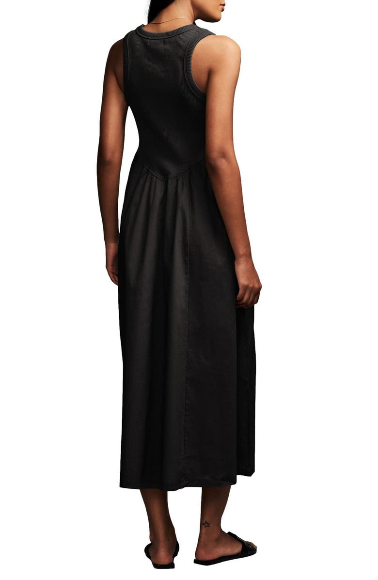 NEXT Mixed Media Cotton Blend Sleeveless Midi Dress, Alternate, color, 