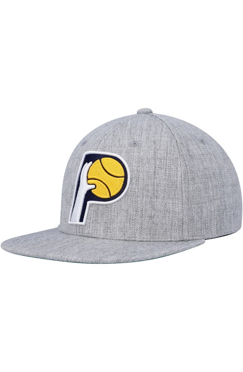 Mitchell & Ness Men's Mitchell & Ness Heather Gray Indiana Pacers Hardwood Classics 2.0 Snapback Hat, Main, color, 