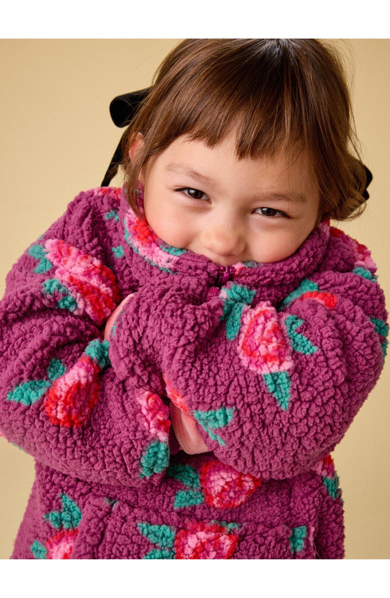 Tea Collection Teddy Fleece Pullover, Alternate, color, Painted Rose