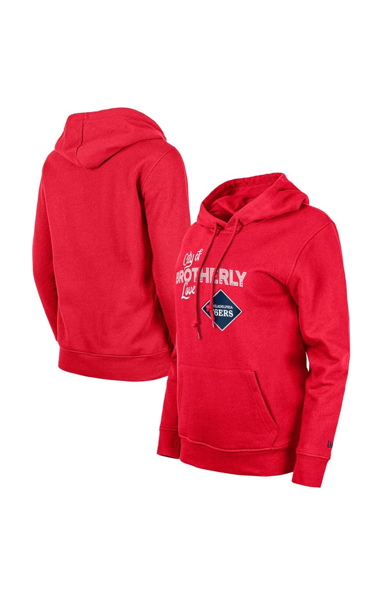 New Era Women's New Era Red Philadelphia 76ers 2023/24 City Edition Pullover Hoodie, Alternate, color, 