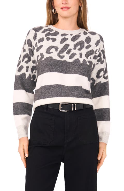 Leopard Stripe Jacquard Sweater