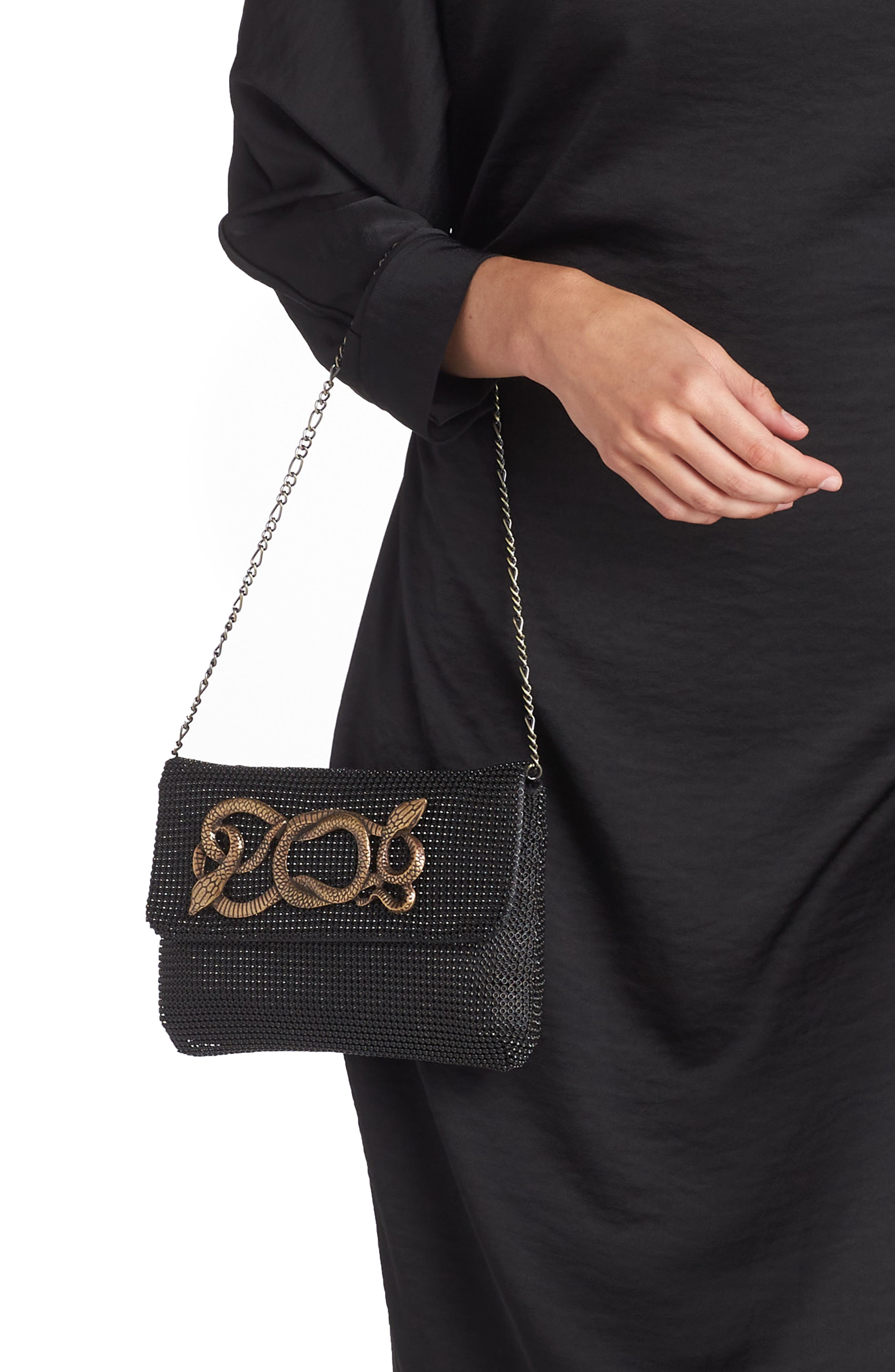 Whiting & Davis Serpent Mesh Clutch, Alternate, color, 