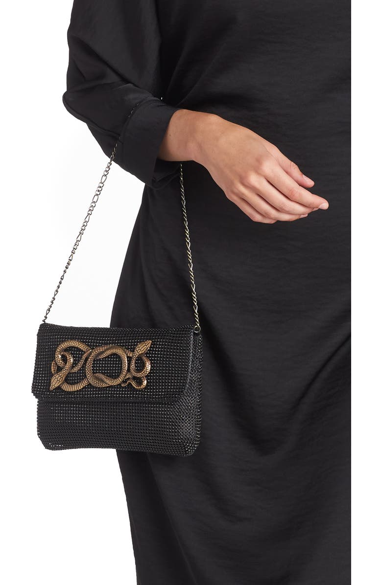 Whiting & Davis Serpent Mesh Clutch, Alternate, color,