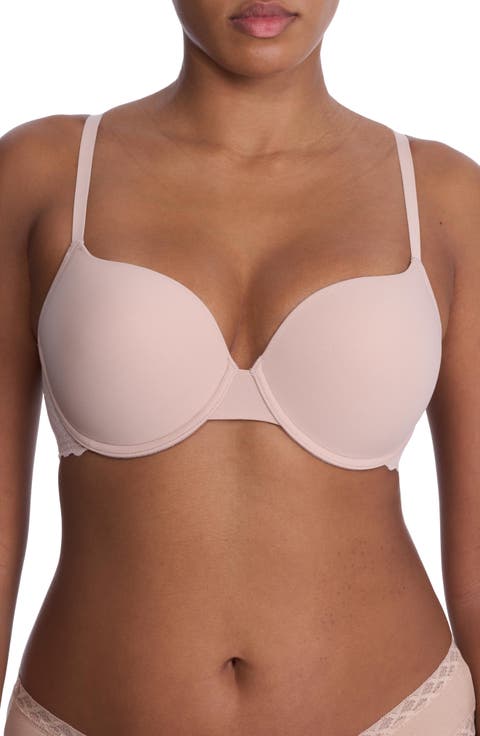 Sheer Glamour Plunge Push Up T-Shirt Bra