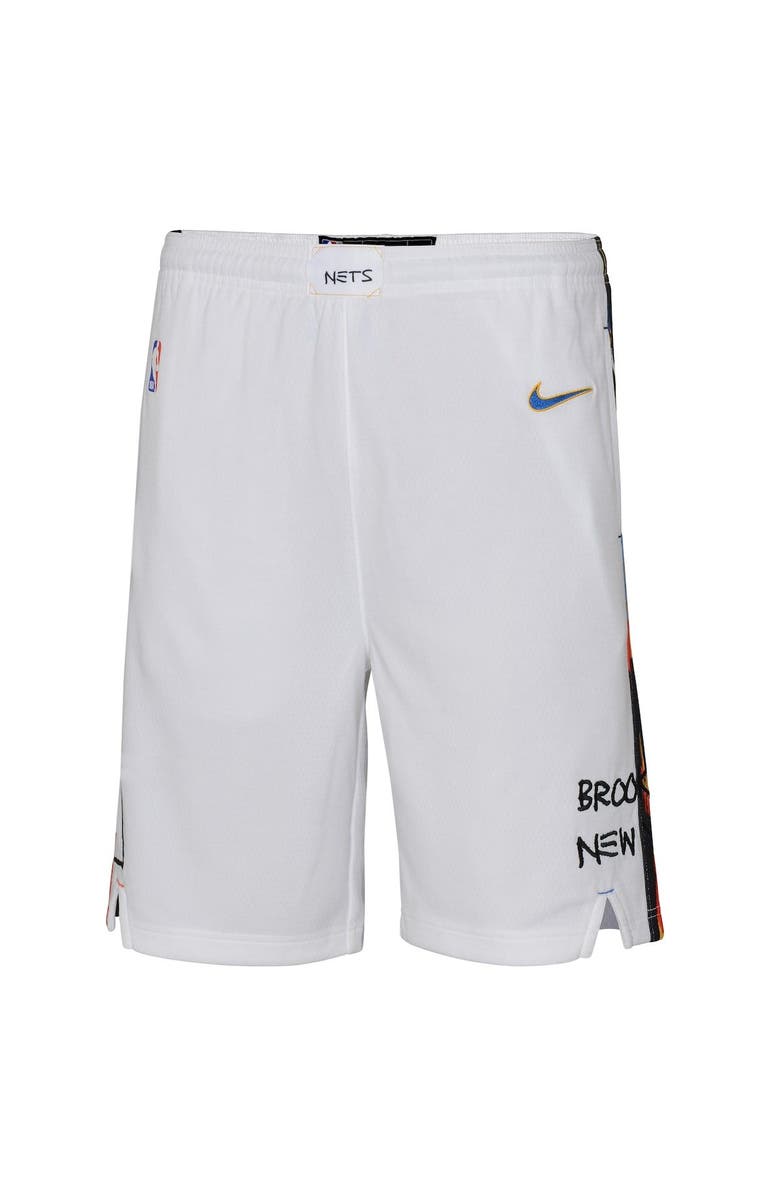 Jordan Brand Youth Jordan Brand White Brooklyn Nets 2022/23 City Edition Swingman Shorts, Alternate, color, 
