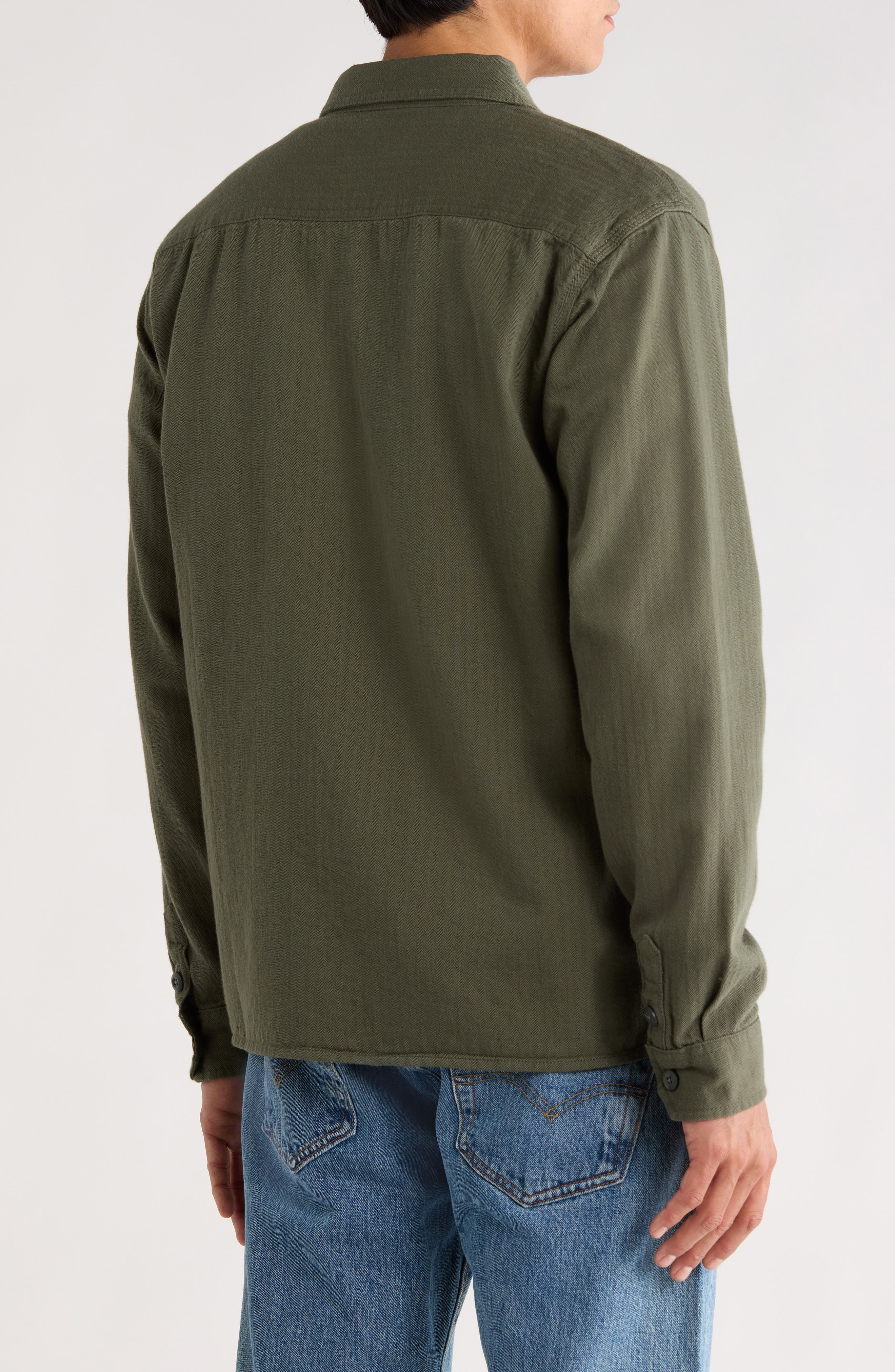 Fort Garage Stripe Cotton Herringbone Button-Up Shirt - image 2