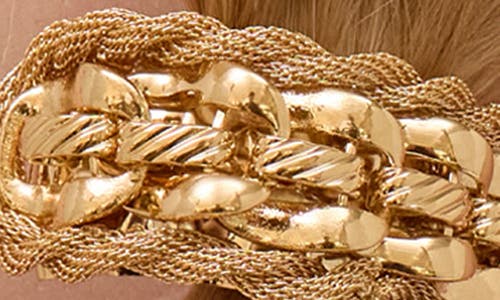 Lelet Ny Kendra Mesh Chain Cuff Ponytail Holder In Gold