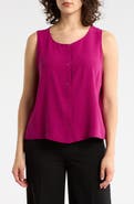 Eileen Fisher Button Front Silk Vest