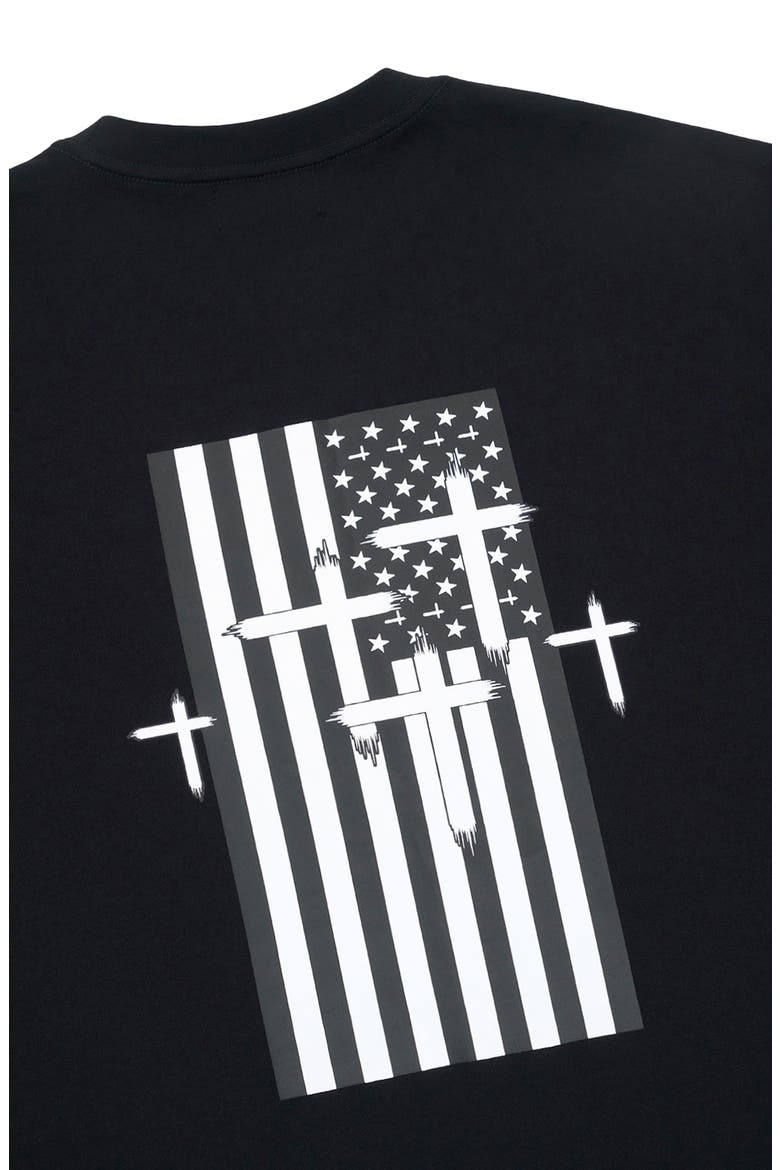 Elian Flag Double Layer Graphic T-Shirt, Alternate, color, BLACK FLAG