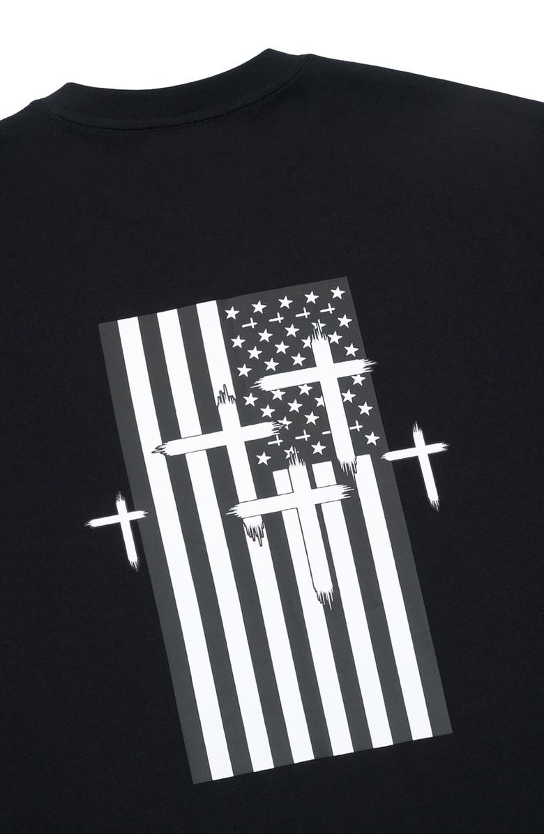 RtA Elian Flag Double Layer Graphic T-Shirt, Alternate, color, 