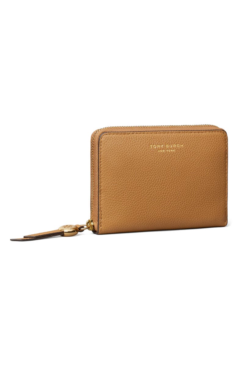 Tory Burch Romy Medium Leather Zip Wallet, Alternate, color, Tiramisu
