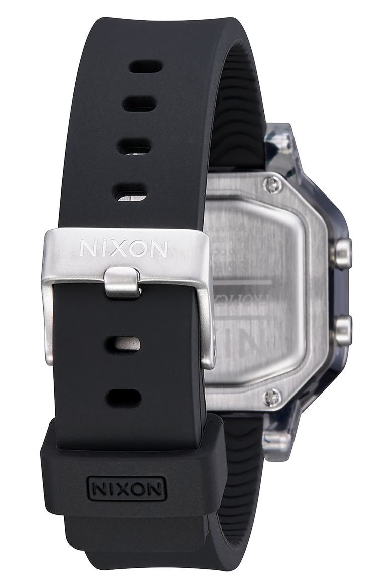 Siren Digital Silicone Strap Watch, 38mm, Alternate, color, BLACK TORTOISE
