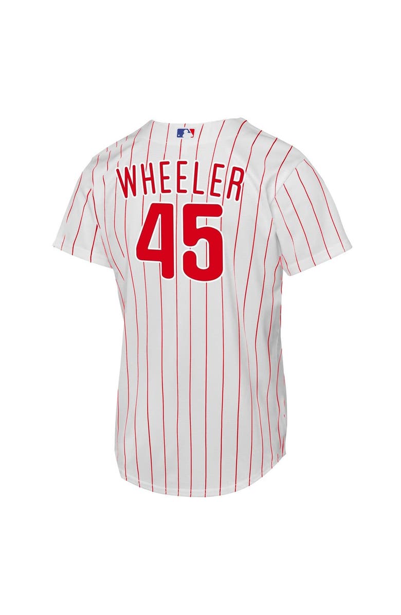 Nike Youth Nike Zack Wheeler White Philadelphia Phillies Home Replica Player Jersey, Alternate, color,