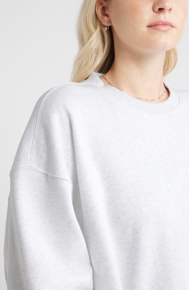 BP. Relaxed Cotton Blend Sweatshirt, Alternate, color, Grey Fog Heather