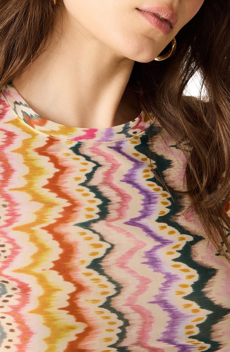 Steve Madden Larke Print Crop Top, Alternate, color, Rainbow Vision