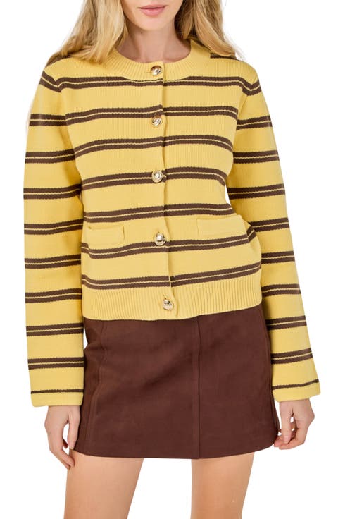 Stripe Button Cardigan