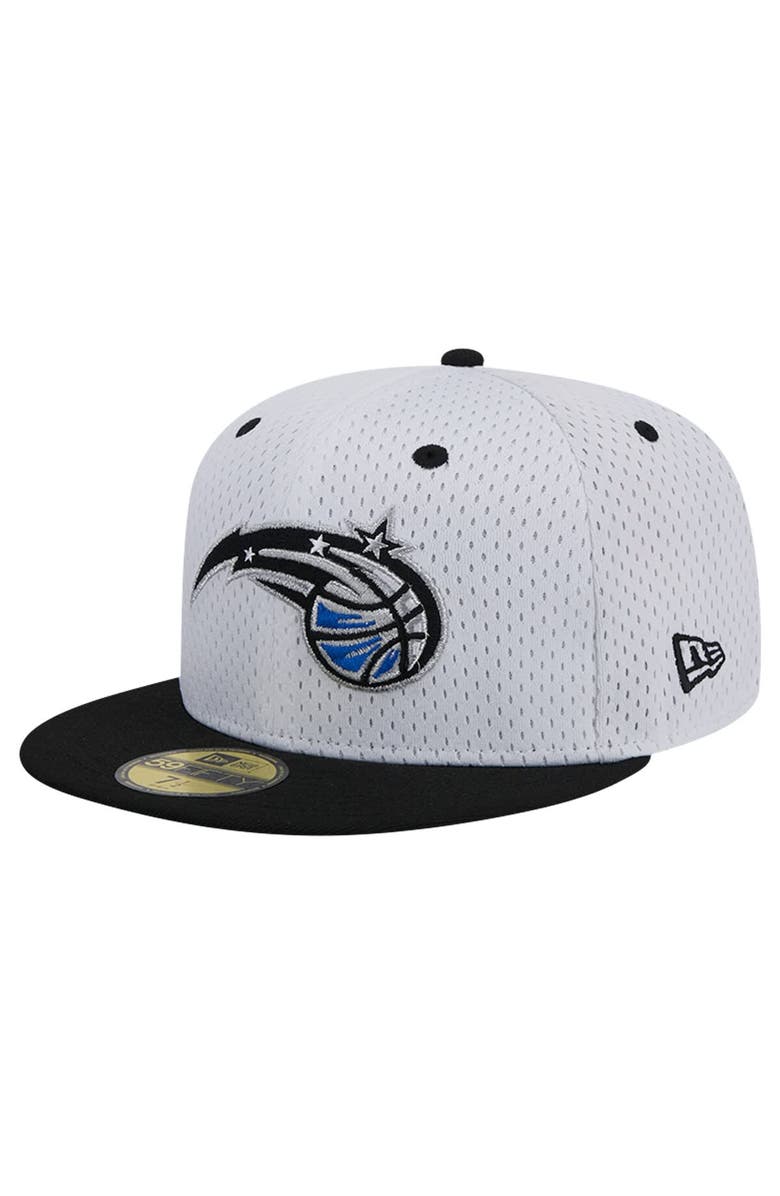 New Era Men's New Era White/Black Orlando Magic Throwback 2Tone 59FIFTY Fitted Hat, Alternate, color, White