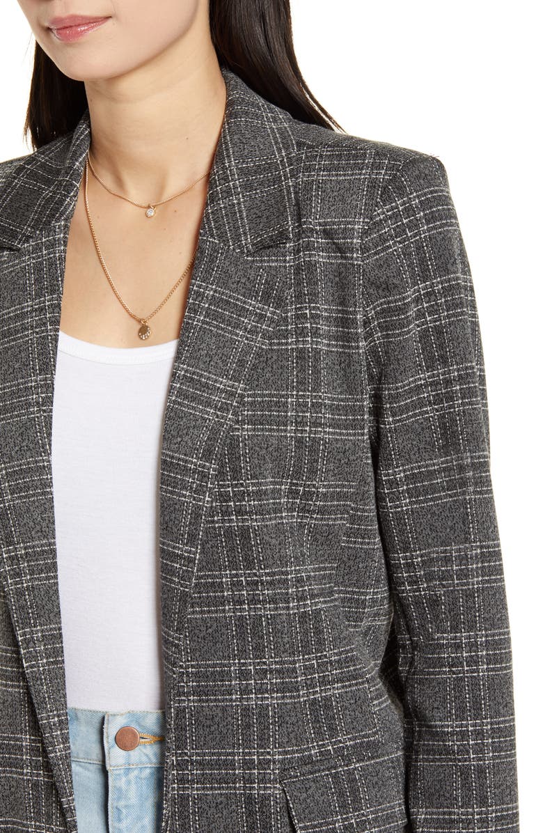 Treasure & Bond Plaid Open Front Blazer, Alternate, color,