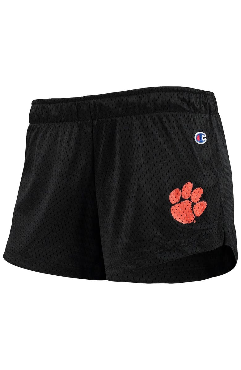 Champion Women's Champion Black Clemson Tigers Logo Mesh Shorts, Alternate, color,