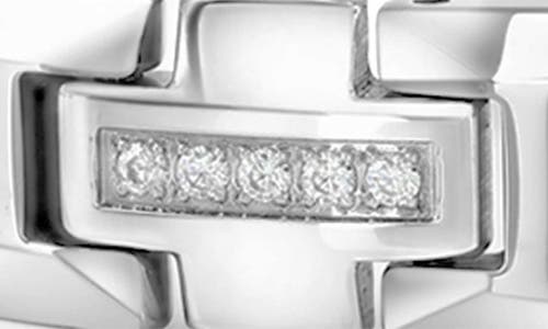 Blackjack Cubic Zirconia Magnetic Tungsten Chain Bracelet In Silver
