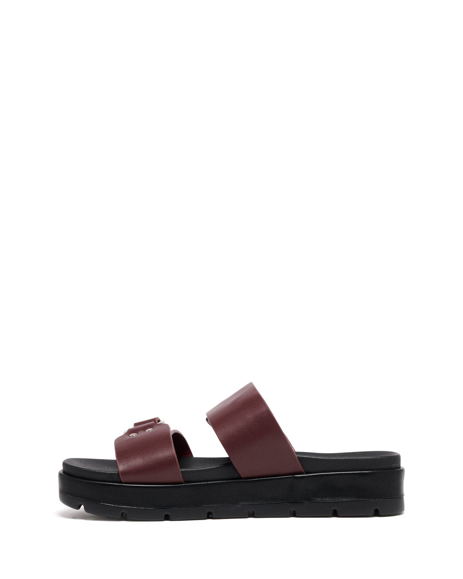 Litmus Open Round Toe Sandal, Alternate, color, Bordeaux Pu