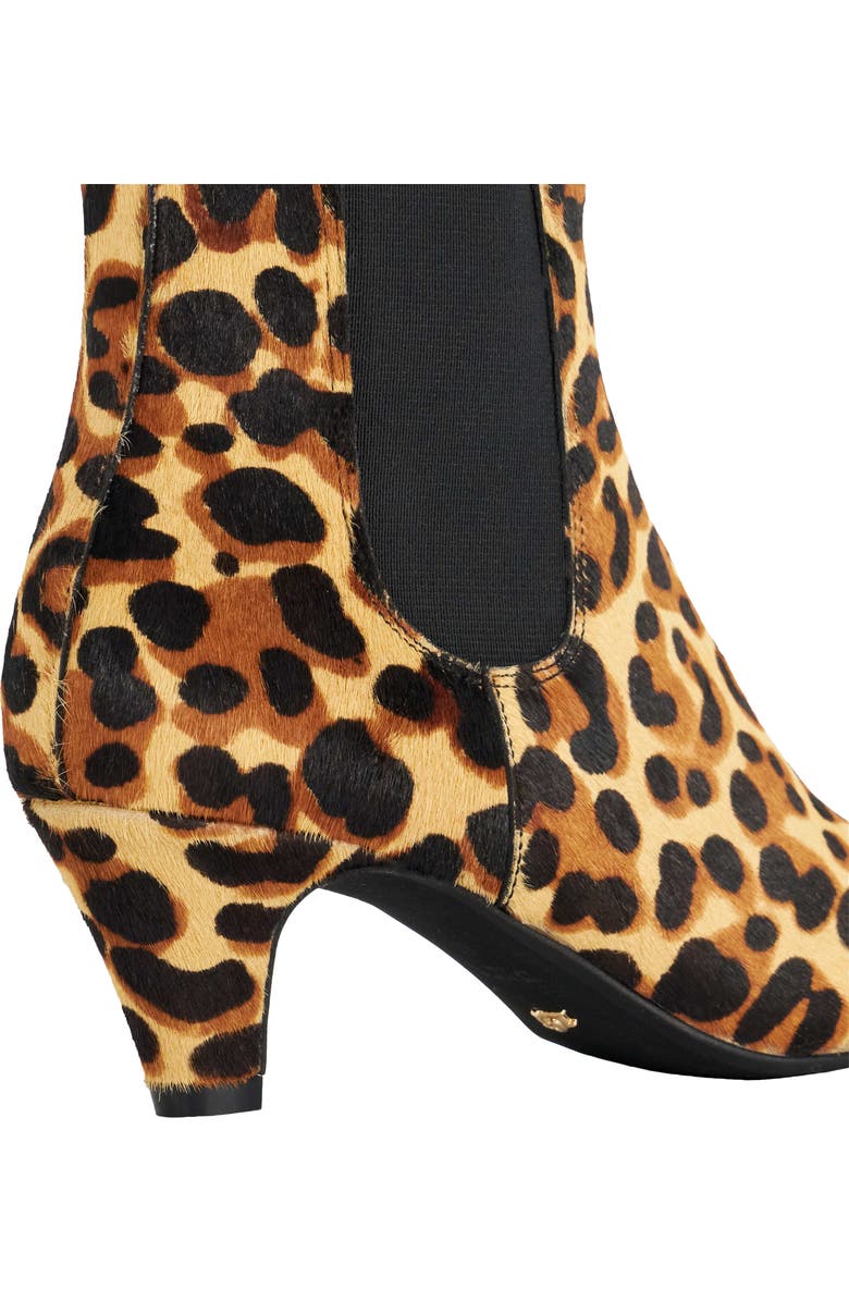 Dune London Obvious Genuine Calf Hair Pointed Toe Chelsea Boot, Alternate, color, Leopard Calf Hair