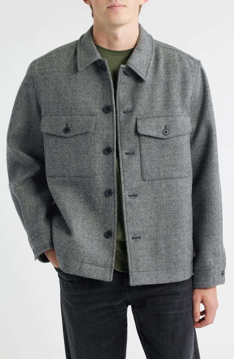 Madewell Wool Shirt Jacket, Main, color, Heather Seaside
