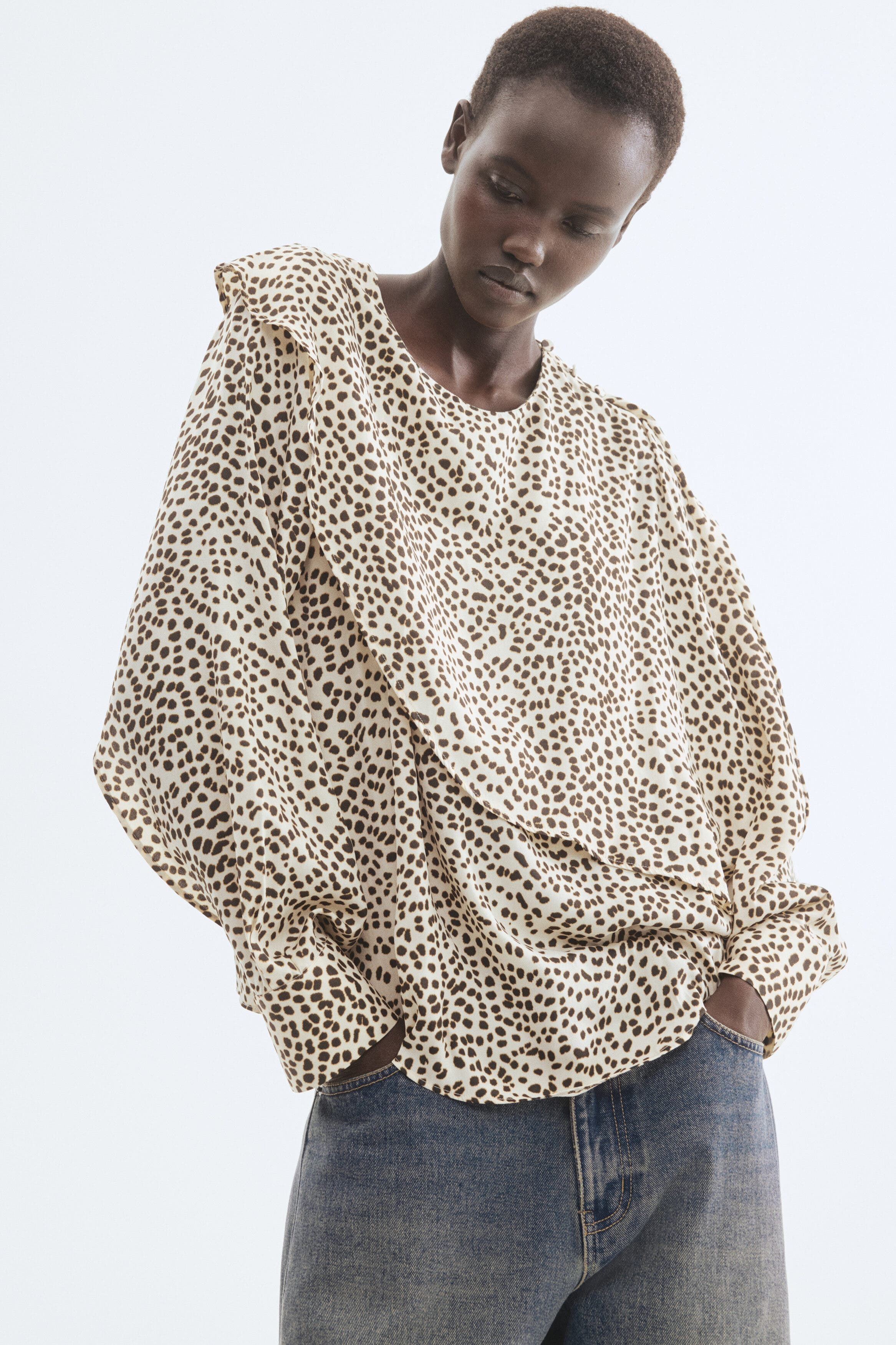 Cape-detail Blouse - image 4