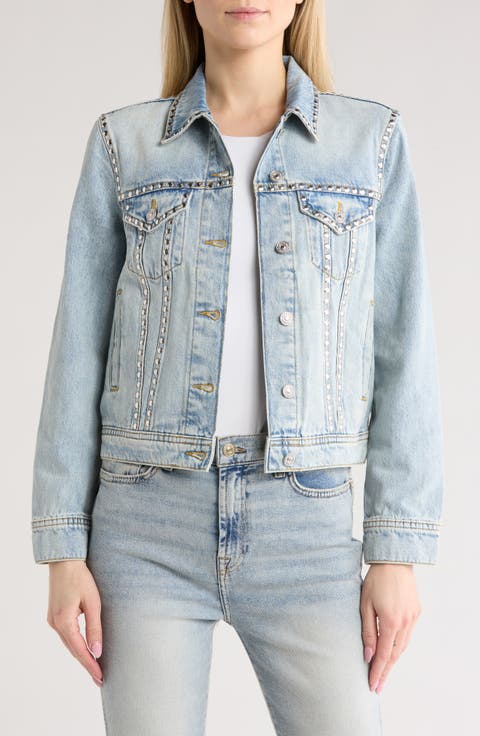 Studded Classic Denim Trucker Jacket
