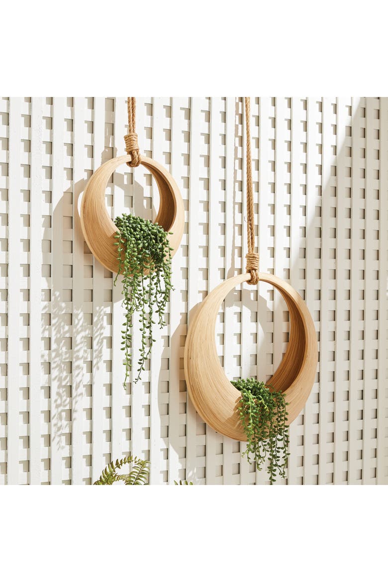 Jayla Hanging Decorative Baskets Set of 2, Alternate, color, Beige