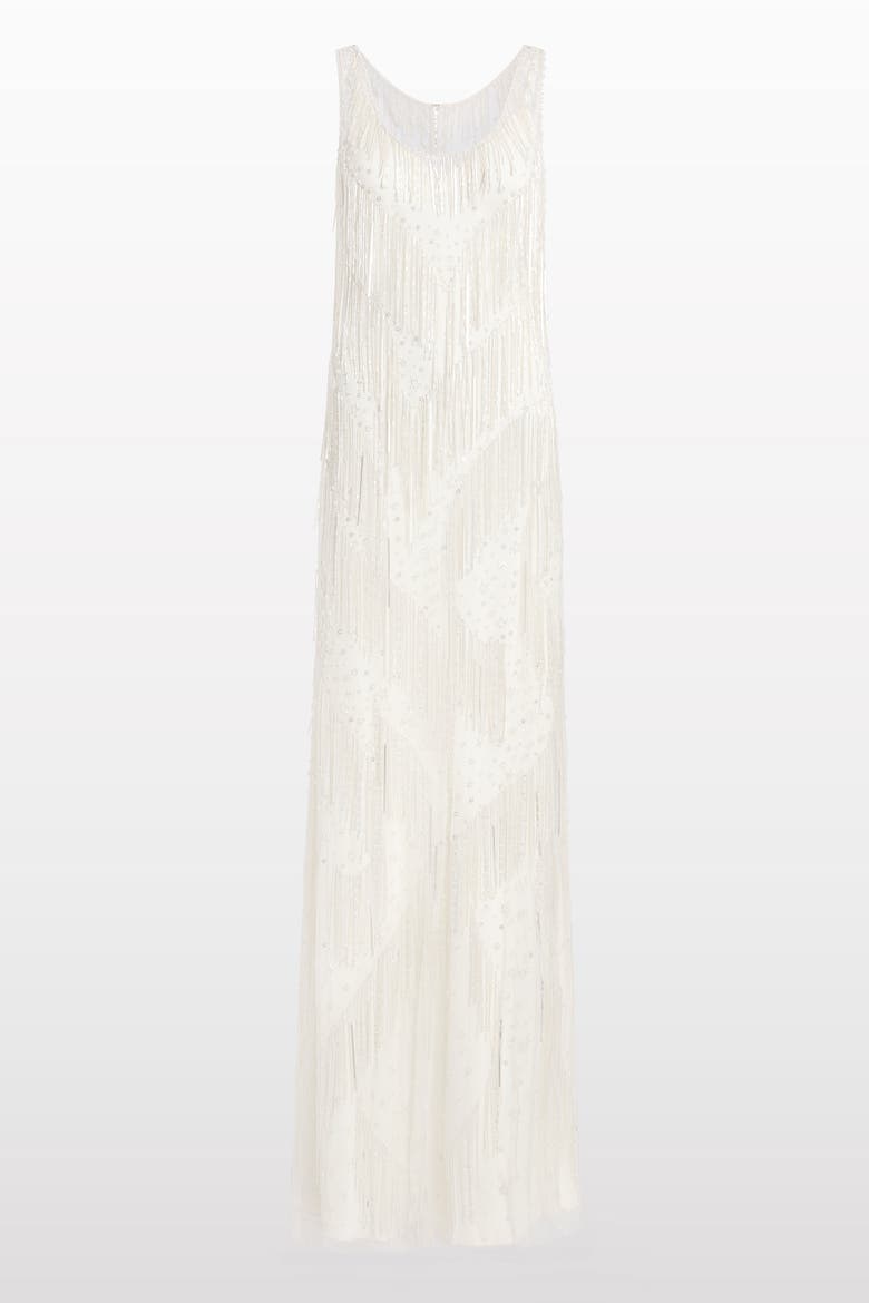Symphonie Fringed Dress, Main, color, Ivory