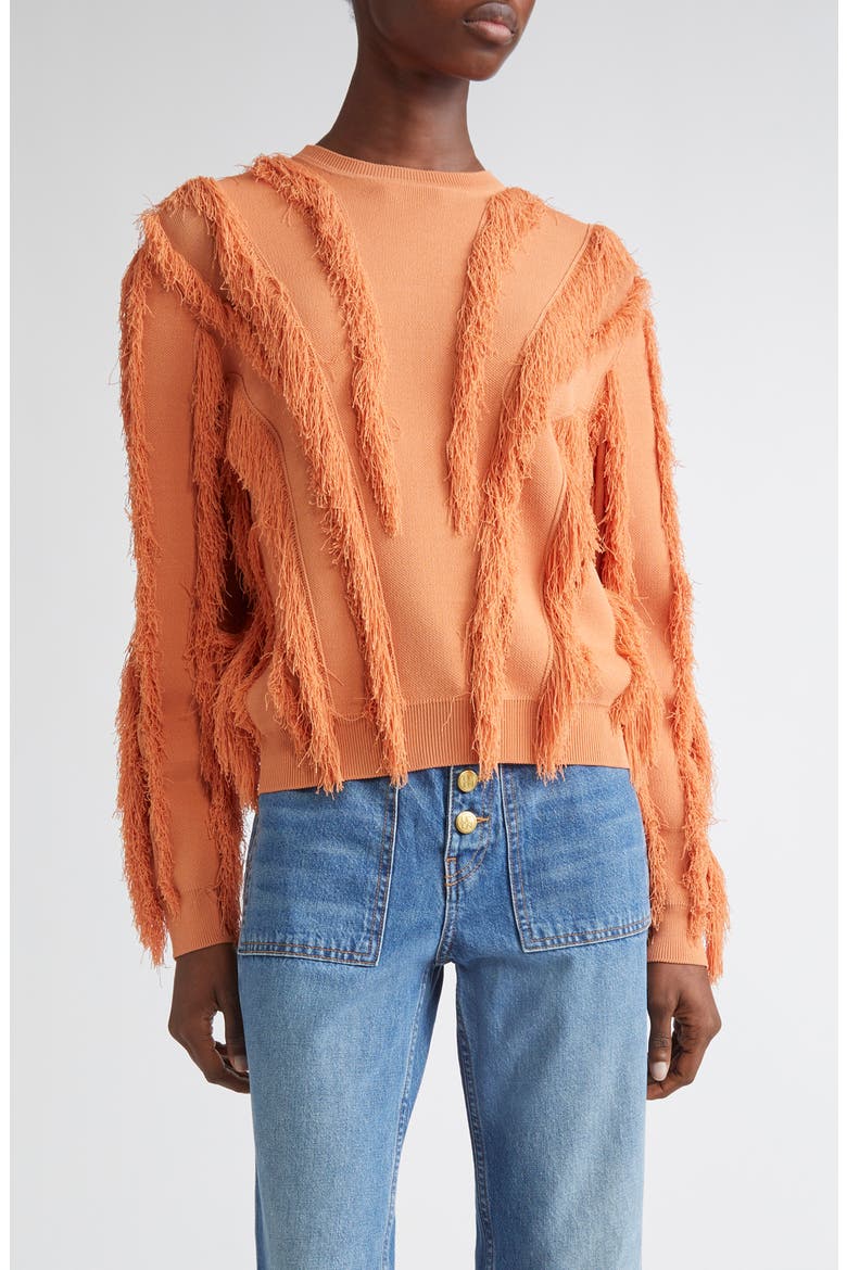 Aubree Fringed Sweater, Main, color, TULIP