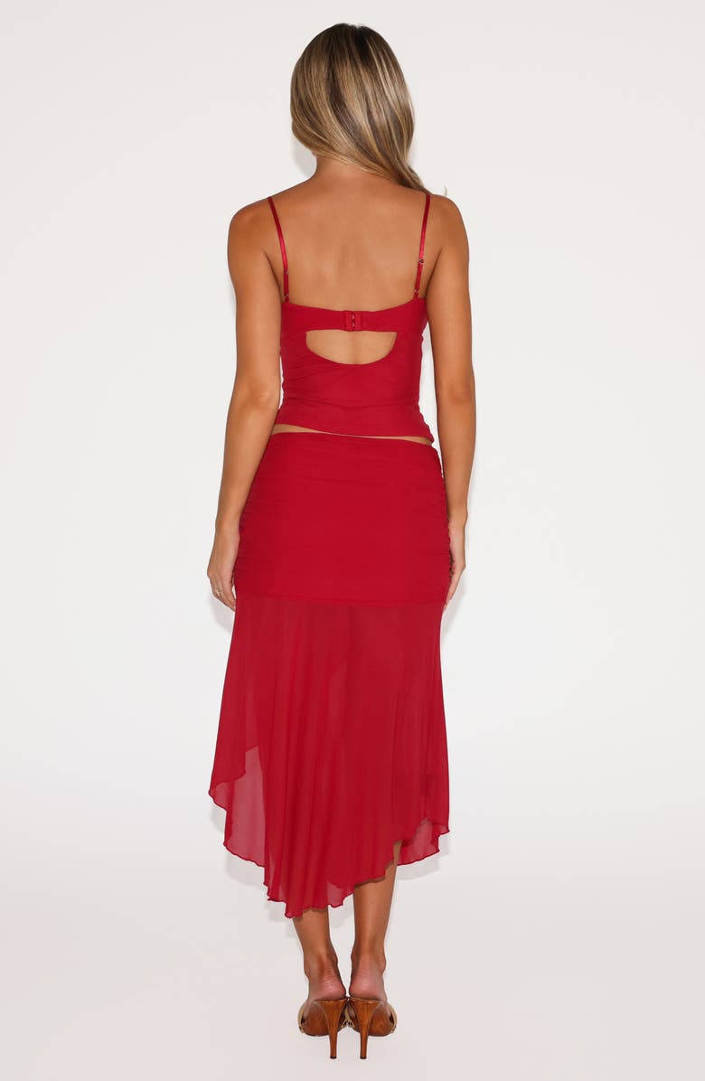 Tiger Mist Octavia Floral Embellished Mesh Camisole, Alternate, color, Red