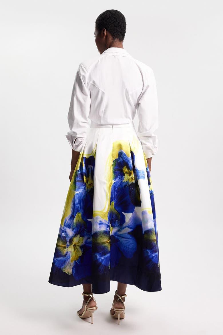 Floral High Waist A-line Skirt, Alternate, color, Multi