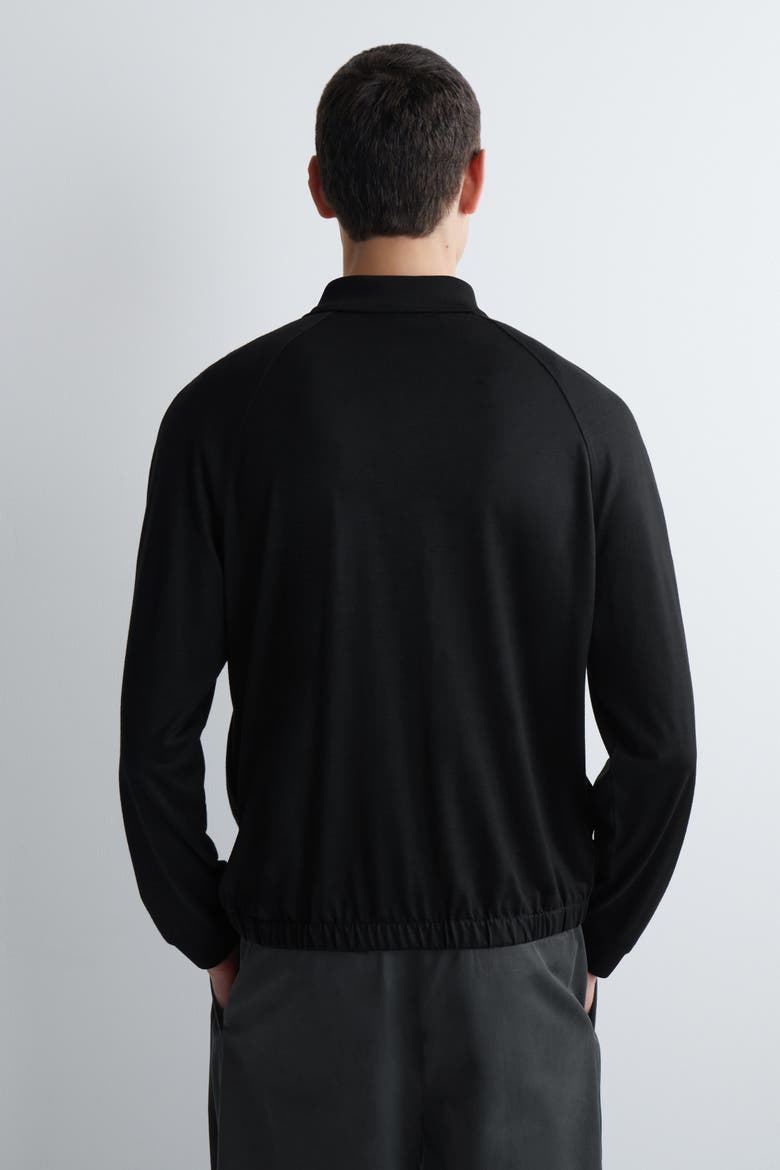 Wool-Jersey Bomber Jacket, Alternate, color, BLACK