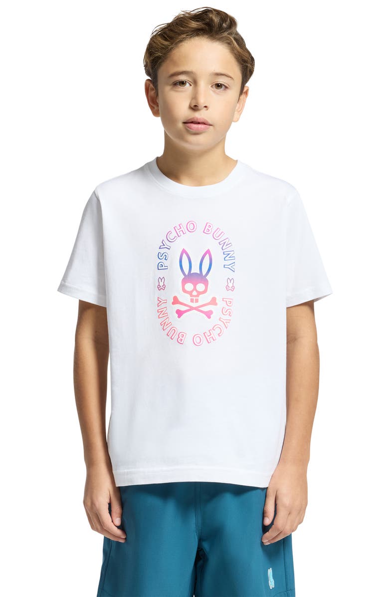 Psycho Bunny Kids' Almont Pima Cotton Graphic T-Shirt, Alternate, color, White
