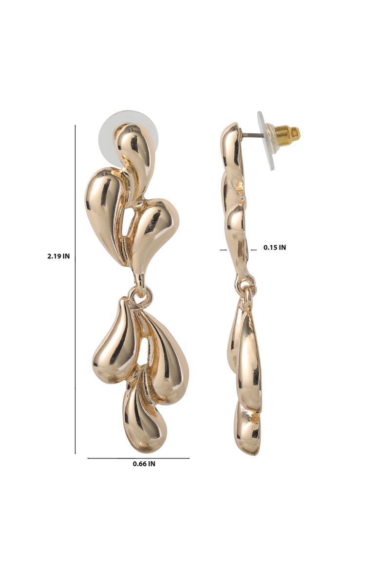 BCBG Generation Sculptural Heart Drop Earrings, Alternate, color, Gold