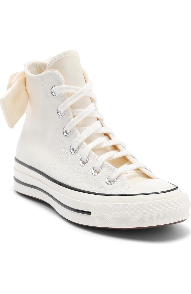 Converse Chuck 70 Bow High Top Canvas Sneaker, Main, color, Egret/ Egret/ Black