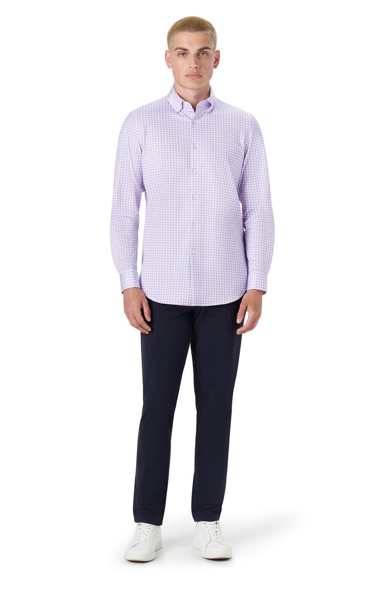 Bugatchi OoohCotton<sup>®</sup> Gingham Check Button-Down Shirt, Alternate, color, 