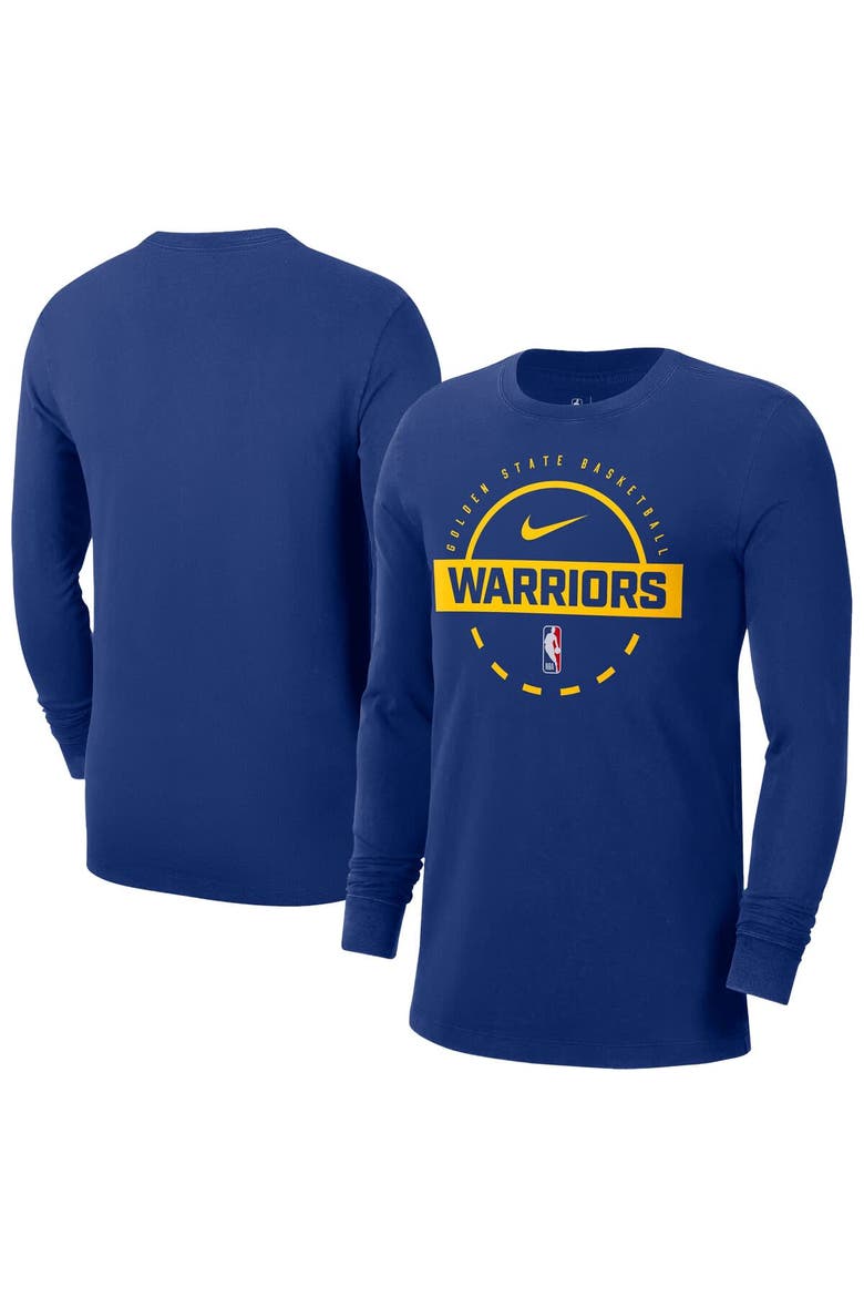 Men's Nike  Royal Golden State Warriors Authentic Long Sleeve Practice T-Shirt, Main, color, Royal