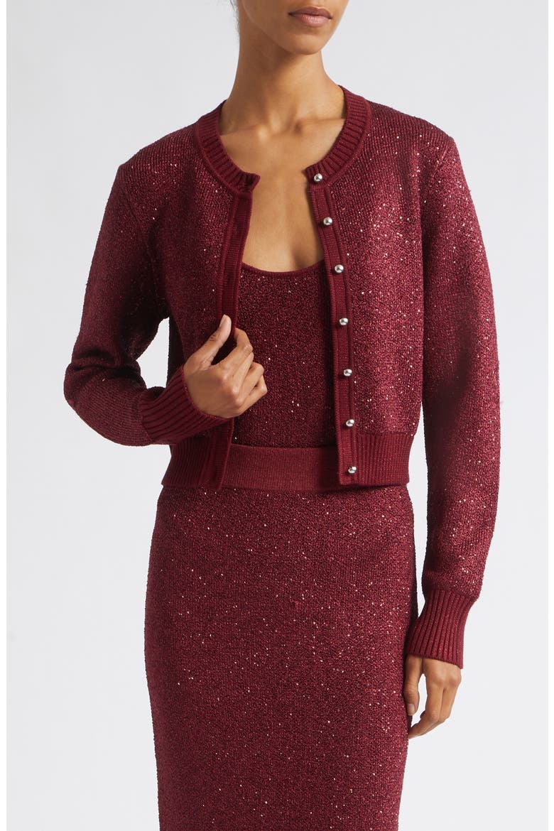 Mollie Sequin Cardigan, Main, color, OXBLOOD