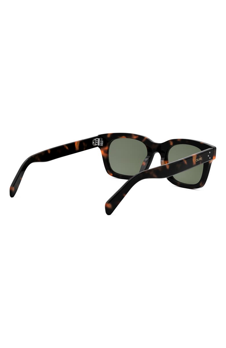 CELINE Bold 3 Dots 50mm Square Sunglasses, Alternate, color, Dark Havana / Green