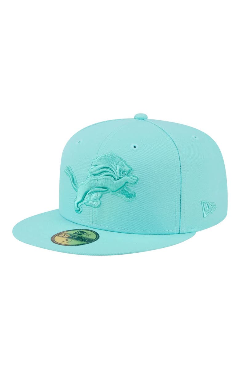 New Era Men's New Era Turquoise Detroit Lions Color Pack 59FIFTY Fitted Hat, Alternate, color, Turquoise