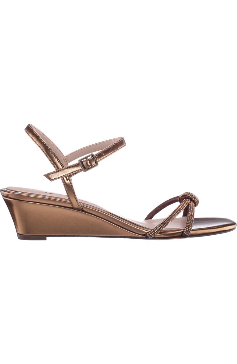 Nina Valeria Ankle Strap Wedge Sandal, Alternate, color, Bronze