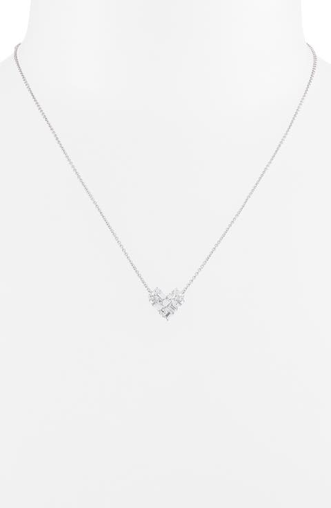 Cluster Heart Pendant Necklace