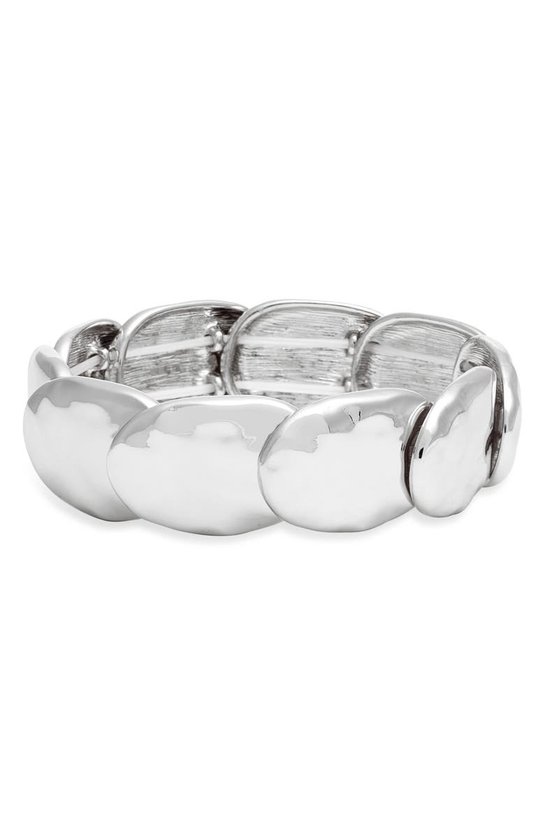 Open Edit Oval Stretch Bracelet, Main, color, Silver
