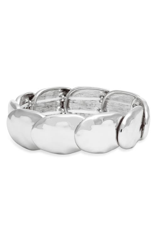 Open Edit Oval Stretch Bracelet In Metallic